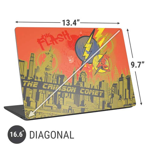 DC Comics The Flash City Collage Art Universal Laptop 16.6in (13.4 x 9.7in) Skin